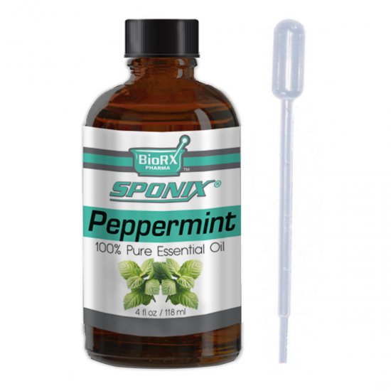 Sponix Peppermint Essential Oil - Aromatherapy and Therapeutic Grade Oil - 100% Pure and Natural - 4 OZ - Click Image to Close