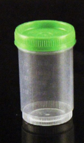 Specimen Containers, with ID Label, 4 oz/120mL, Sterile, Cap Color: Green (QTY. 80 per Case) - Click Image to Close