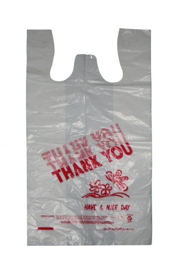 Plastic Bag White 12" x 7" x 22" (Large) 450 per Case [Thank You Print] - Click Image to Close