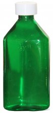 BioRx GREEN Oval Bottles 03 oz with CR Caps [QTY.100]