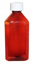 BioRx AMBER Oval Bottles 08 oz with CR Caps [QTY. 50]